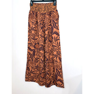 Patrons of Peace Orange & Brown Boho Wide Leg Pants Size M
